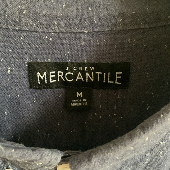 JCrew Mercantile Men’s Dress Shirt blue speckled - Picture 3 of 6